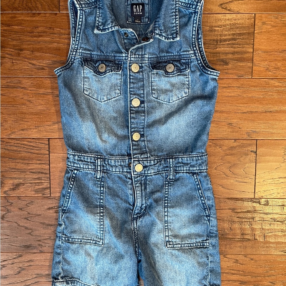 GAP Kids Sleeveless Denim Romper